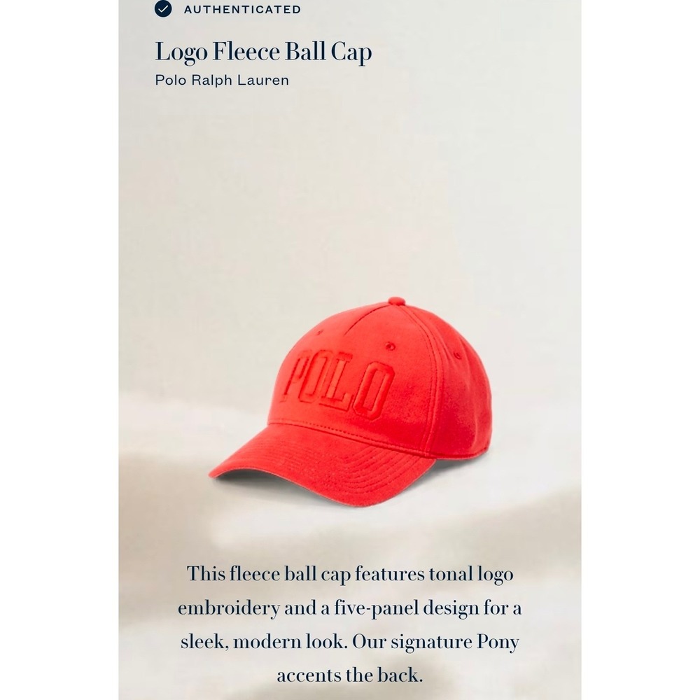 Polo Ralph Lauren Red Embroidered Logo Snapback Baseball Cap Hat One Size Unisex - Picture 4 of 9